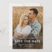 Eenvoudig script Names Photo Weddenschap Save The Date (Voorkant)