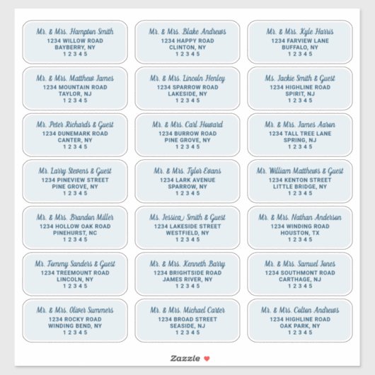 Eenvoudig script Navy Blue Gast Adresetiketten Sticker (Vel)