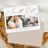 Eenvoudig script Neutraal Twee moderne foto's Opsl Save The Date