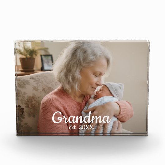Eenvoudig Script Oma Geschatte Jaar Fotoblokken (Voorkant)