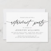 Eenvoudig Script Pensioen Partij Horizontale Foto Kaart (Voorkant)