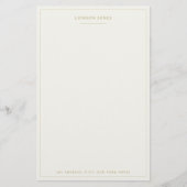 Eenvoudig Script Persoonlijk Stationery Navy Goud Briefpapier (Voorkant)