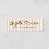 Eenvoudig script Preppy QR-code Girly Tan Brown Mini Visitekaartje (Voorkant)