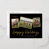 Eenvoudig script Prettige feestdagen 3 Photo Colla (Voorkant / Achterkant)