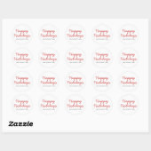 Eenvoudig script Prettige feestdagen Red Typografi Ronde Sticker (Vel)