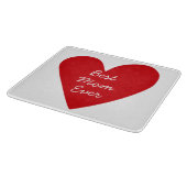 Eenvoudig script Red Heart Beste moeder ooit Moede Snijplank (Hoek)