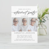 Eenvoudig Script Retirement Party 3 Fotocollage Kaart (Staand voorkant)