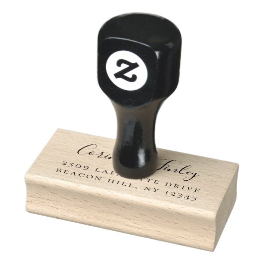 Eenvoudig script retouradres Rubber Stempel (Stempel)