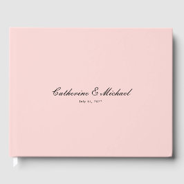 Eenvoudig Script  Roze Bruiloft Gastenboek