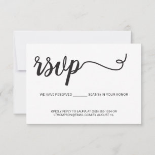 Eenvoudig Script RSVP Gereserveerde stoel Verjaard