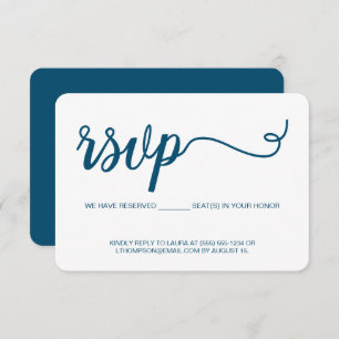 Eenvoudig script-RSVP zonder blauwe aangepaste mai RSVP Kaartje