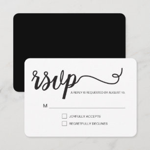 Eenvoudig script RSVP zonder mailing gereserveerde Kaartje