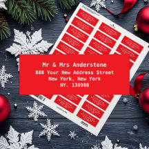 Eenvoudig script Rustic Red Holiday Retouradres