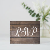 Eenvoudig script Rustic Wedding RSVP Briefkaart (Staand voorkant)