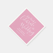 Eenvoudig script: stoffige roze en witte bruiloft servet (Hoek)