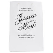 Eenvoudig Script Typografie Bruiloft Welkom Medium Cadeauzakje (Voorkant)