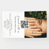 Eenvoudig script Verbinding maken met ons Foto QR  Spandoek (Horizontaal)