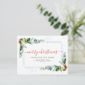 Eenvoudig script Vrolijk kerstfeest bewegende aank Feestdagenkaart (Staand voorkant)