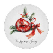 Eenvoudig Script Waterverf Kerstversiering Snijplank (Voorkant)