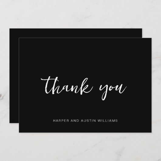 Eenvoudig script zwart bedankt (Voorkant / Achterkant)
