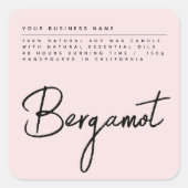 Eenvoudig script zwart-roze kaartenlabel vierkante sticker (Voorkant)