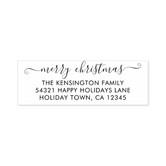 Eenvoudig scriptserverretouradres voor kerst zelfinktende stempel (Design)