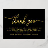 Eenvoudig scriptweddenschap Echt bedankt Folie Uitnodiging (Voorkant)