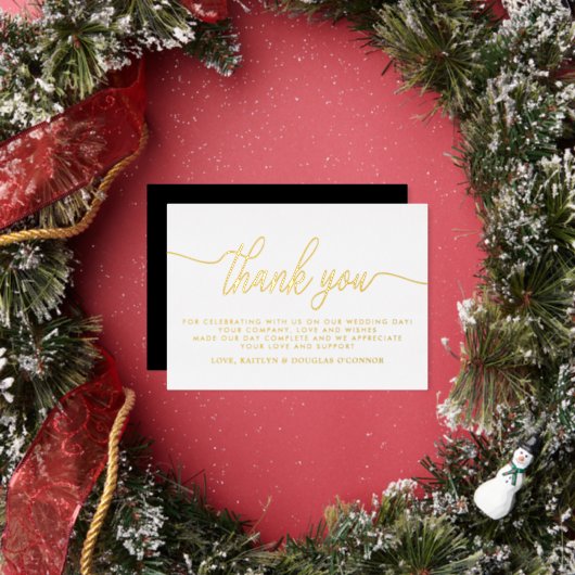 Eenvoudig scriptweddenschap Echt bedankt Folie Uitnodiging (Insitu)