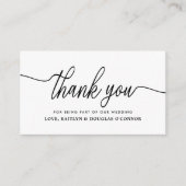 Eenvoudig scriptweddenschap Hartelijk dank Informatiekaartje (Voorkant)
