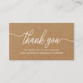 Eenvoudig scriptweddenschap Hartelijk dank Informatiekaartje (Voorkant)