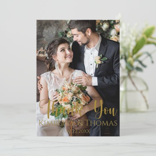 Eenvoudig scriptweddenschap Hartelijk dank Kaart (Staand voorkant)