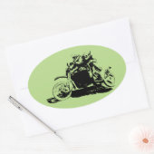 Eenvoudig sidecarcross-ontwerp ovale sticker (Envelop)