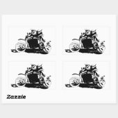 Eenvoudig sidecarcross-ontwerp rechthoekige sticker (Vel)