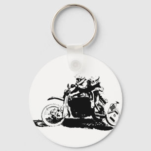 Eenvoudig sidecarcross-ontwerp sleutelhanger