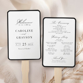 Eenvoudig sierlijk script typografie huwelijksprog handwaaier
