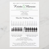 Eenvoudig Silhouettes Weddenprogramma met tijdlijn (Voorkant)