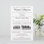Eenvoudig 'Silhouettes Wedding Programme Flyer' (Staand voorkant)