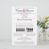 Eenvoudig 'Silhouettes Wedding Programme Flyer' (Staand voorkant)