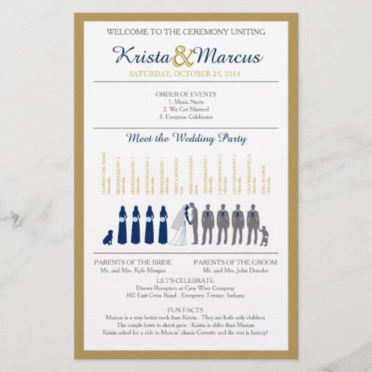 Eenvoudig 'Silhouettes Wedding Programme Flyer' (Voorkant)