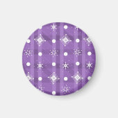 Eenvoudig Snowflakes Paars Pset Pattern Magneet (Voorkant)