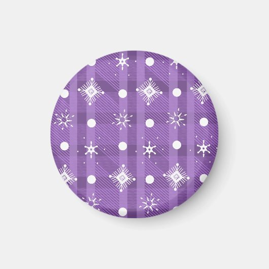 Eenvoudig Snowflakes Paars Pset Pattern Magneet (Voorkant)