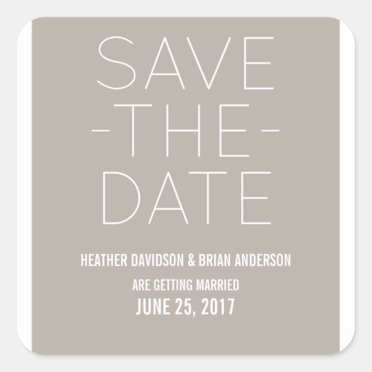 Eenvoudig sparen de Stickers van de Datum, beige (Voorkant)