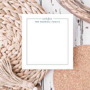 Eenvoudig Square Navy blauw gepersonaliseerd Notit Notitieblok