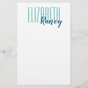 Eenvoudig standaardtype Aqua Blue Briefpapier