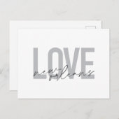 Eenvoudig, stedelijk, modern, cool design Love New Briefkaart (Voorkant / Achterkant)