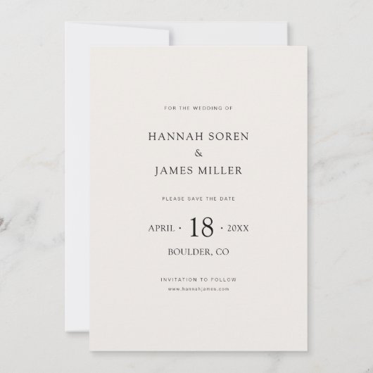 Eenvoudig Stijlvol Bewaar de Datum Uitnodigen met Kaart (Achterkant)