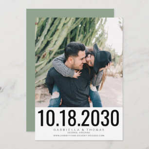 Eenvoudig Stijlvol Bold Photo Wedding Save The Date