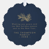 Eenvoudig stijlvol botanisch vrolijk kerstscript ornament kaart (Achterkant)