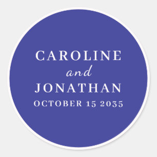 EENVOUDIG STIJLVOL ELEGANT DONKERBLAUW AANGEPASTE RONDE STICKER