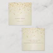 Eenvoudig stijlvol, Faux Gold Confetti Vierkante Visitekaartje (Voorkant / Achterkant)